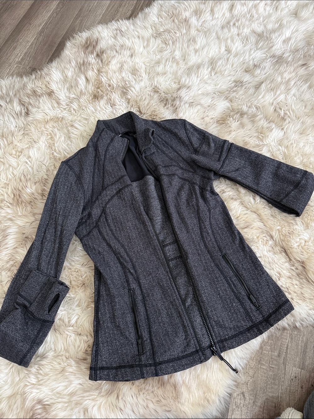 lululemon athletica Heather Charcoal Grey Zip Jacket